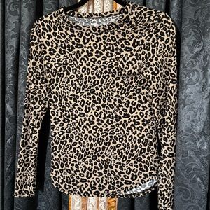 Leopard Print Long Sleeve Top
